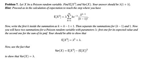 Solved Problem Let X Be A Poisson Random Variable Find Chegg