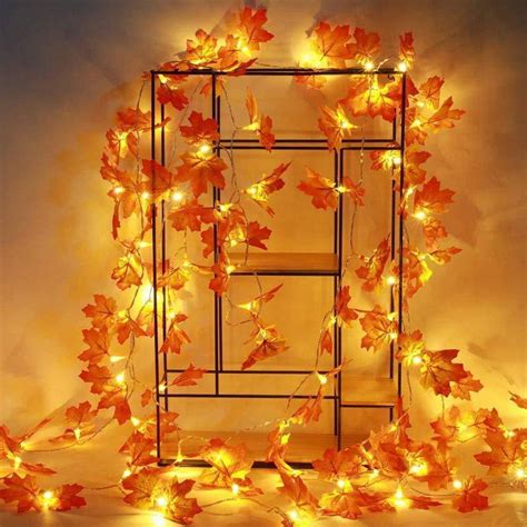 Reactionnx Fall Decorations, Maple Leaf String Lights Waterproof ...