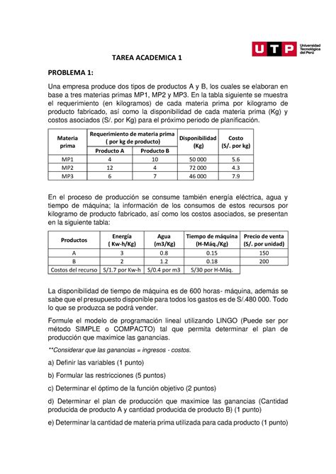 AC S05 Problemas DE Tarea Academica 1 Corregida TAREA ACADEMICA 1