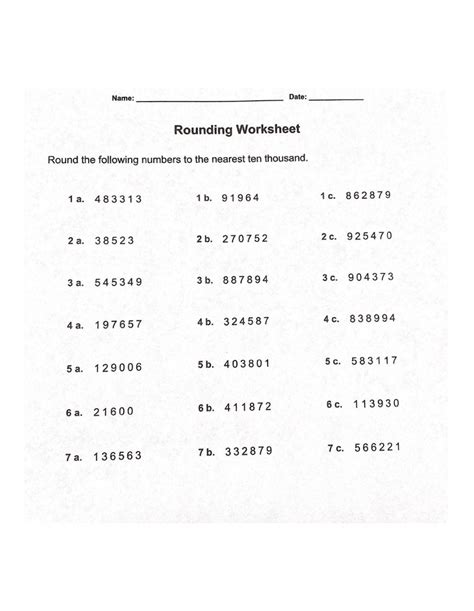 Rounding Numbers To The Nearest 10000 Us Version A Worksheets