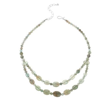 Jay King Sterling Silver Iceberg Green Labradorite Bead Necklace