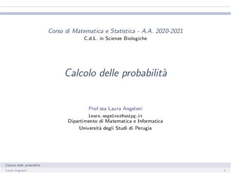 Calcolo Probabilità Docsity