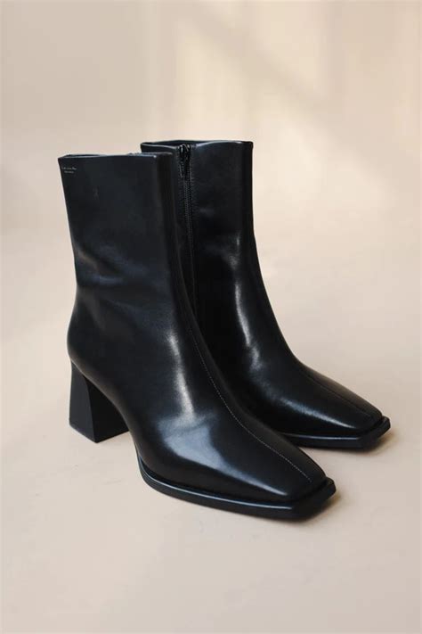 Hedda Boots Black Leather Boots Heels Black Heel Boots Black Boots