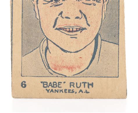 1926 W512 Babe Ruth #6 Yankees A.L. Hand-Cut Baseball Strip Card | EBTH