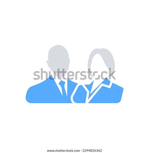 Male Female Business People Icon Flat Stock Vector Royalty Free