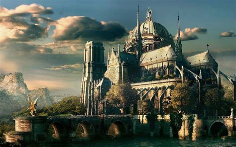 HD Wallpaper Castle Fantasy Art Concept Art Artwork Wallpaper Flare