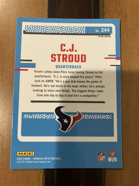 2023 Donruss Optic Football CJ Stroud Rated Rookie Pink Holo Houston