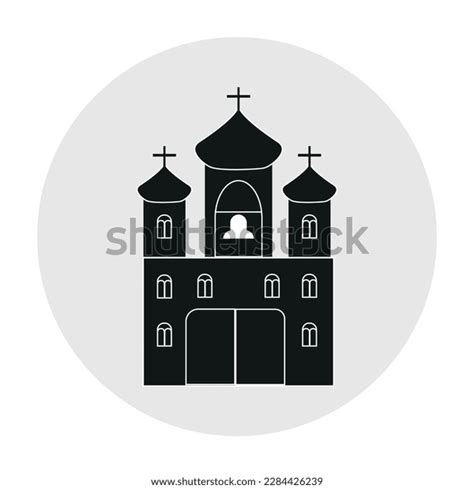 Image Silhouette Christian Church Black White Stock Vector (Royalty ...