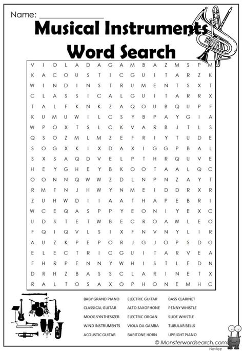 Musical Instruments Word Search