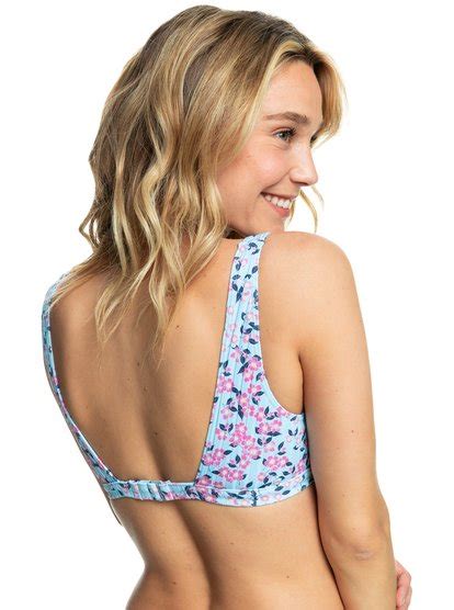 Roxy Love The Deep Sea Underwired Elongated Triangle Bikini Top For