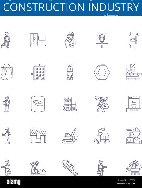 Construction Industry Line Icons Signs Set Design Collection Of Build