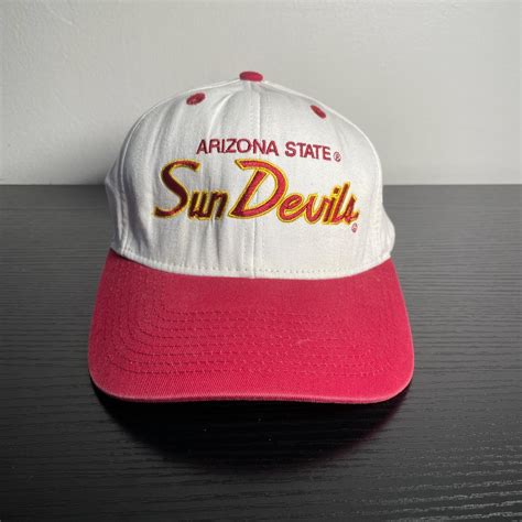 Arizona State Sun Devils Script Logo Snapback Hat Depop