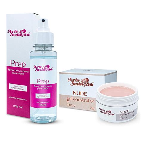 Kit Gel Led Uv Autonivelante Nude g Prep Spray ml Arte Sedução Loja Oficial