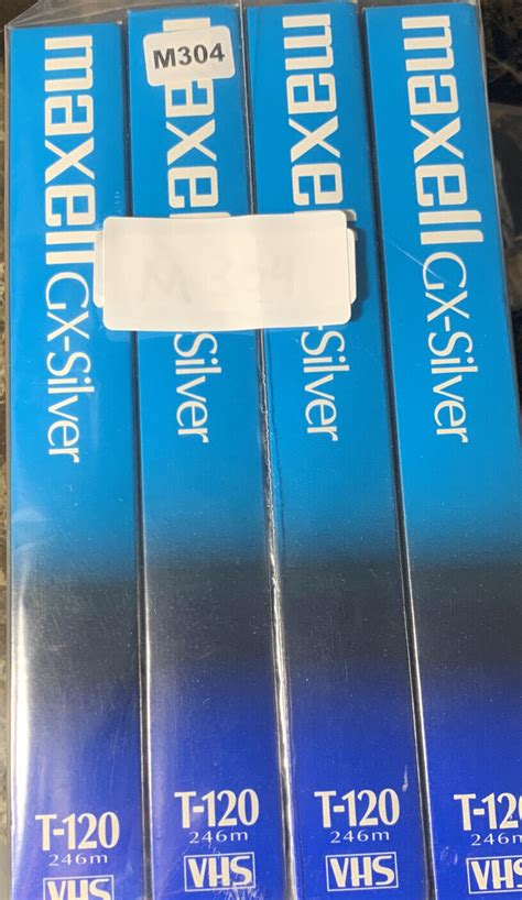 4 Maxell GX Silver VHS Blank Video Cassette Tape T 120 New Sealed