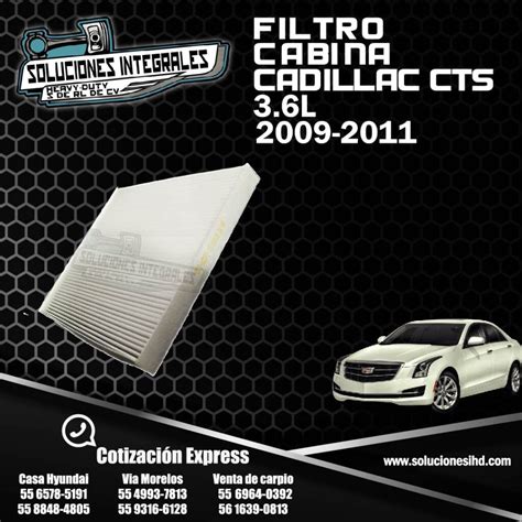 Filtro Cabina Cadillac Cts L Soluciones Ihd