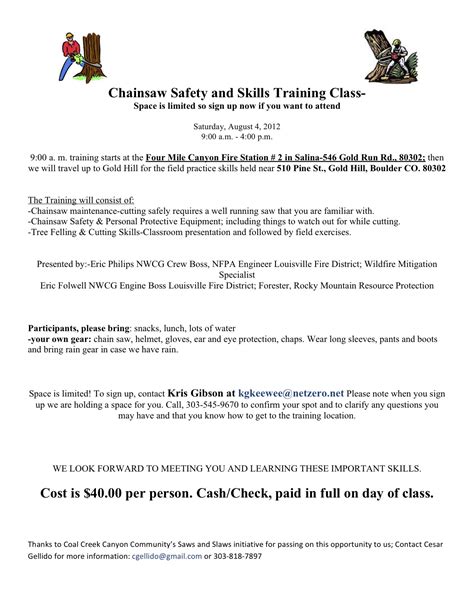 Gold Hill, Colorado » Blog Archive Gold Hill Chainsaw Savety & Skills