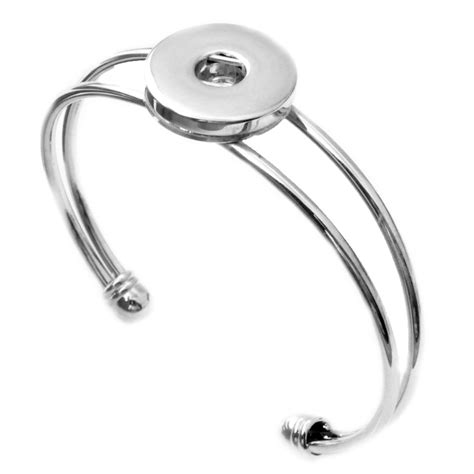 P Bouton Pression Bracelet Bracelets Plaqu Argent Antique