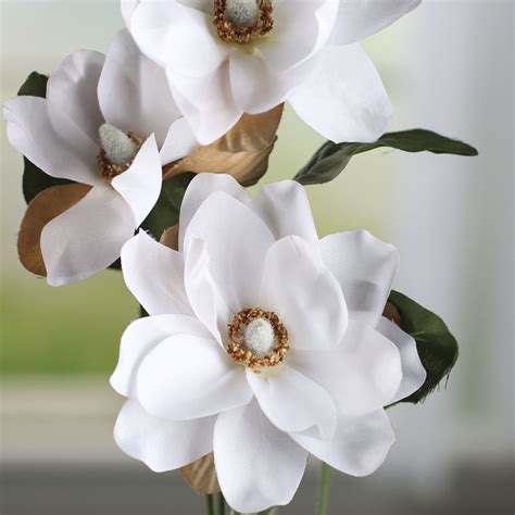 White Artificial Magnolia Spray Picks Sprays Floral Supplies