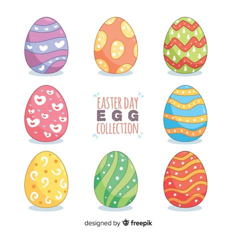 Colecci N De Huevos Del D A De Pascua Dibujado A Mano Vector Gratis