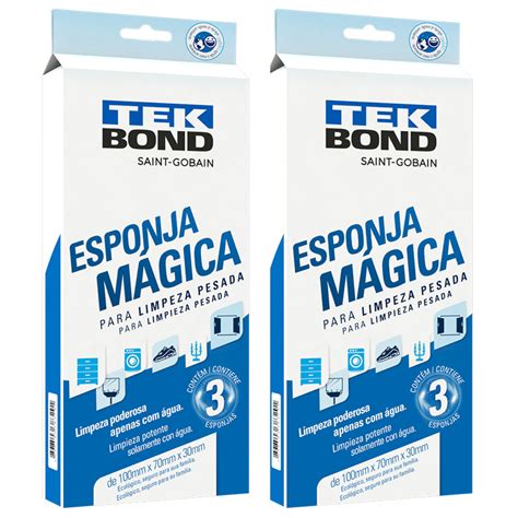 Esponja Mágica Limpeza Pesada Apenas Água Tekbond C 6un