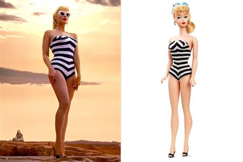 Margot Robbie Recreates Barbie S Iconic Retro 1959 Swimsuit Look In