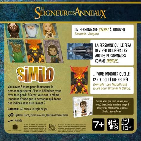 Similo Seigneur Des Anneaux Jeu De Carte Gigamic