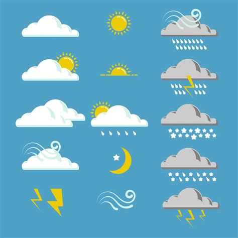 Modern Weather Icon Set Eps 10 24344558 Vector Art At Vecteezy