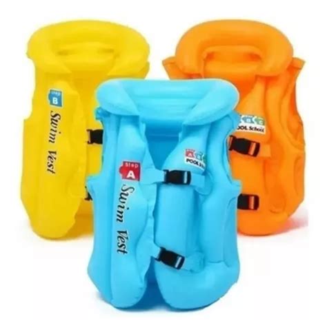 Chaleco Inflable Flotador Para Niños Flotadores De Piscina L Cuotas