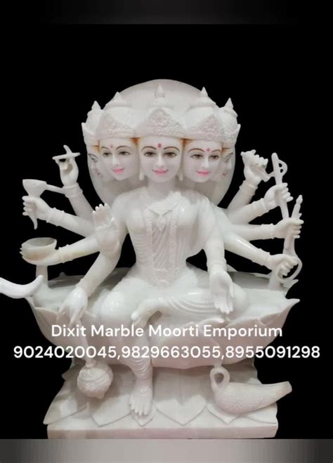 White Traditional Marble Maa Gayatri Statue For Worship At Rs 35000 In