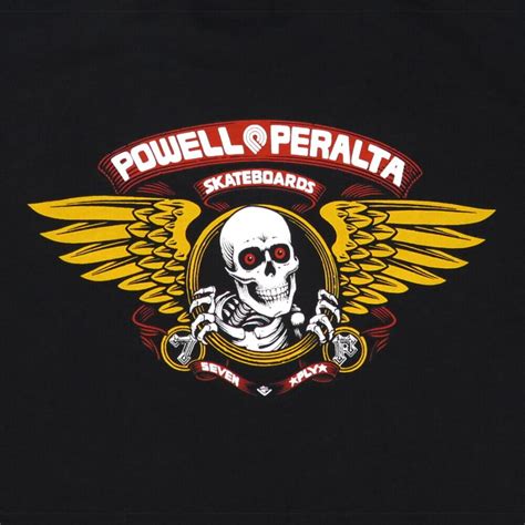 POWELL PERALTA T SHIRT パウエルペラルタ Tシャツ WINGED RIPPER BLACK スケートボード スケボー