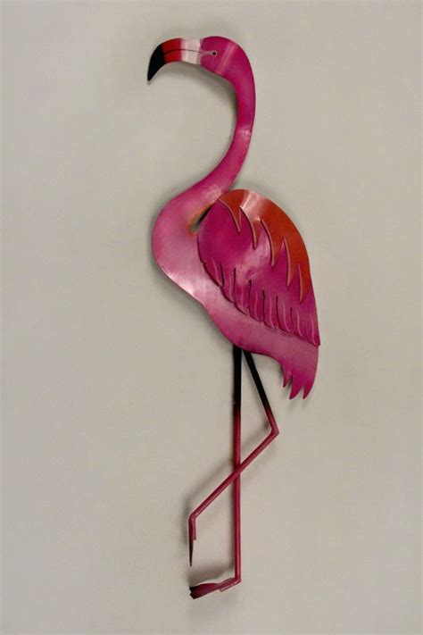 Classic Pink Flamingo Metal Wall Sculpture Flamingo Wall Art Pink Flamingos Flamingo Art