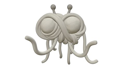 Pastafarian God Flying Spaghetti Monster 3D Model CGTrader