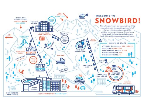 Snowbird Map | Map design, Illustrated map, Map