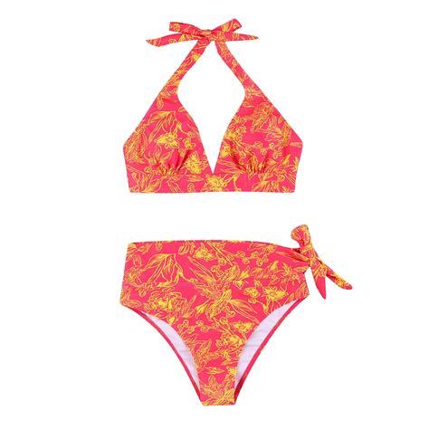 Knosfe Women Bikini Sets Push Up High Waisted Swimsuit Summer Tie