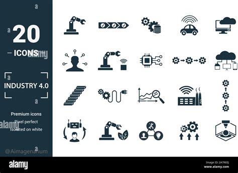 La Industria 4 0 Conjunto De Iconos Incluir Elementos Creativos De