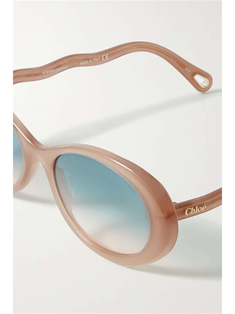 ChloÉ Eyewear Zelie Oval Frame Acetate Sunglasses Net A Porter