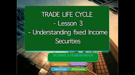 Trade Life Cycle Fixed Income Securities Lesson 3 YouTube