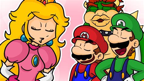 Peach Kisses Mario Luigi And Bowser Youtube