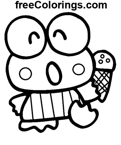 Keroppi Avec Glace Coloriages Gratuits Imprimer