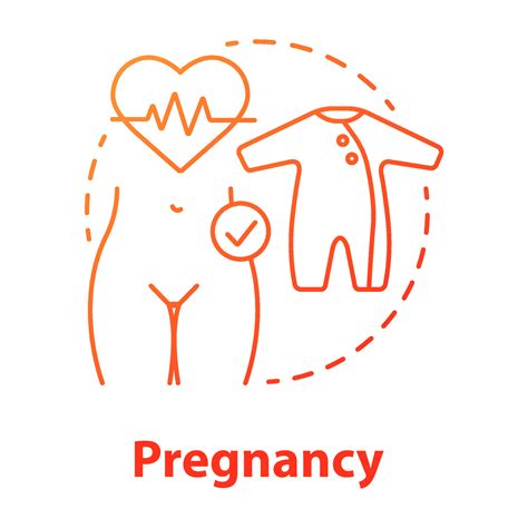 Pregnancy Red Gradient Concept Icon Maternity Idea Thin Line