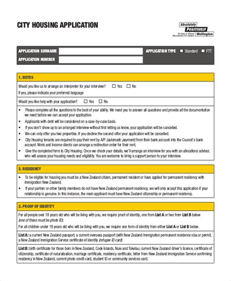 Free 12 Sample Housing Application Forms In Pdf Ms Word Excel