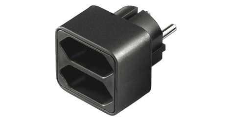 Goobay Stromadapter 1x Schutzkontakt 2x Euro Steckdosenadapter