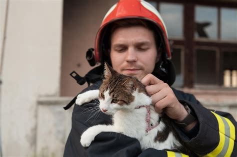 Premium Photo Close Up Portrait Of Heroic Fireman In Protective Suit