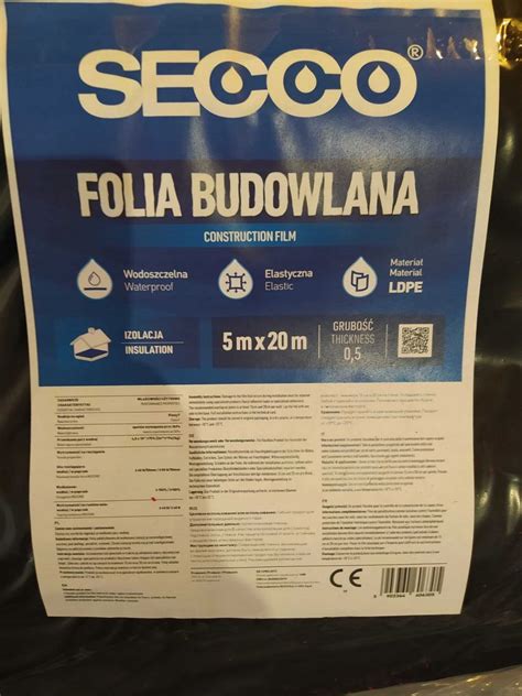 Folia Budowlana Izolacyjna Gruba 5x20m 0 5mm Atest ERLI Pl