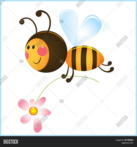 Funny Bee Flower Vector & Photo (Free Trial) | Bigstock