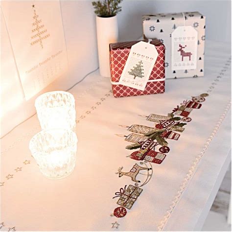 Rico Christmas Candle Arrangement Table Runner Embroidery Kit