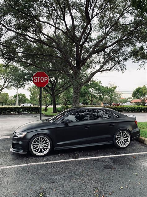 Audi A3 8V Black With Zito ZF01 Aftermarket Wheels Wheel Front