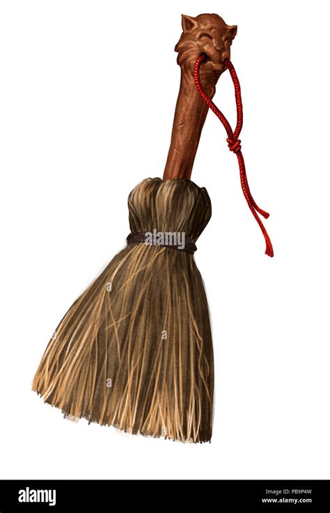 Besom broom illustration Stock Photo - Alamy