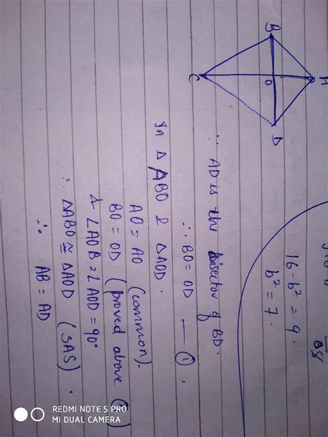 Diagonal A C Is The Perpendicular Bisector Of Diagonal B D