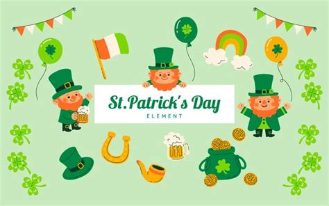 Premium Vector St Patricks Day Icon Set Design Element Traditional